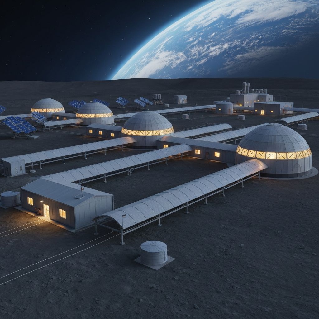 Moonstruck lunar settlement powered by RegoForge